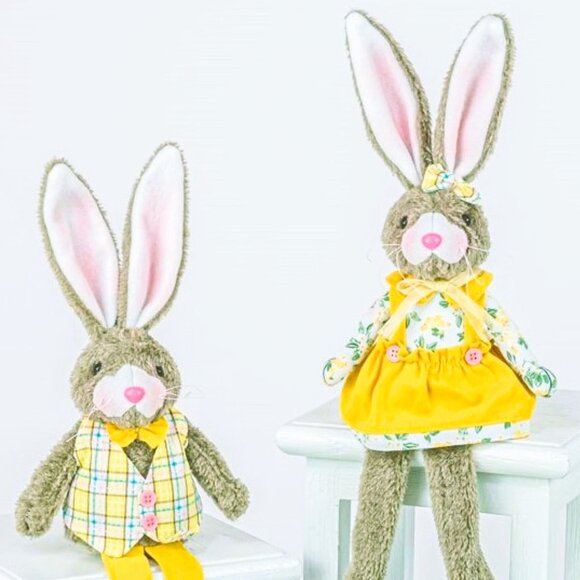 Dangle Leg Yokel Yellow Bunny - Picture 1 of 4